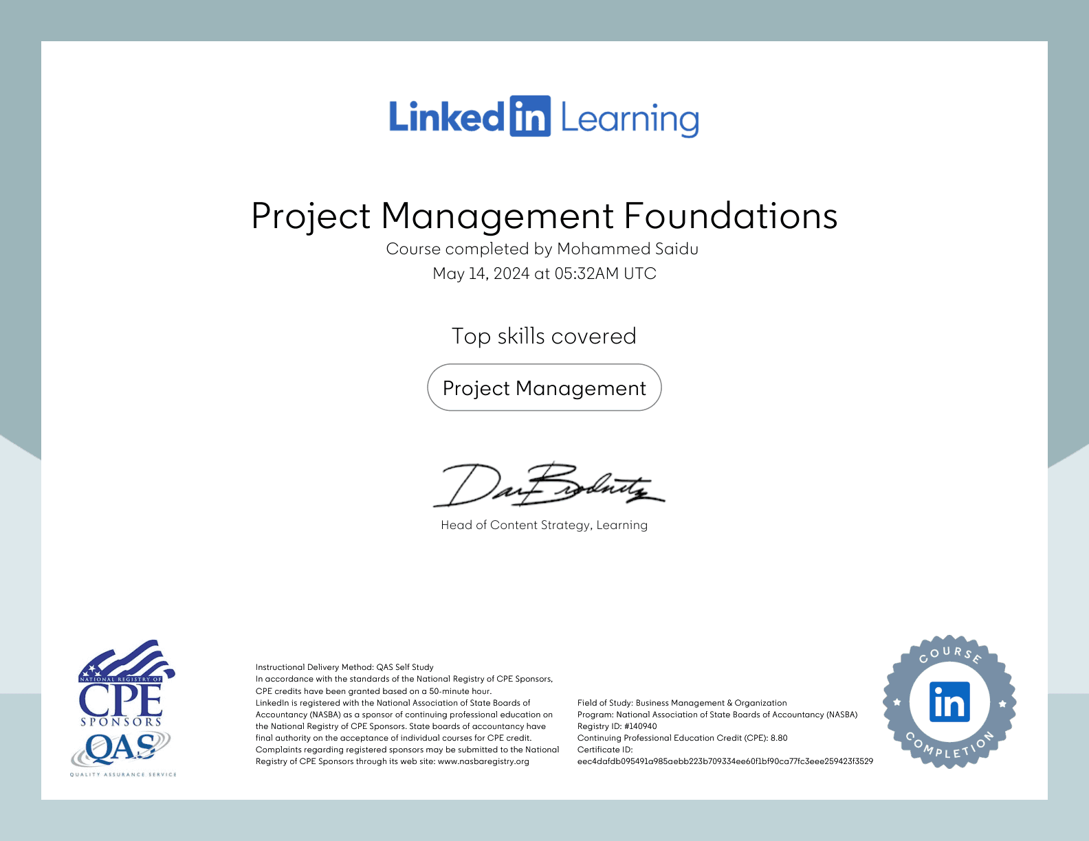 Project Management Foundations